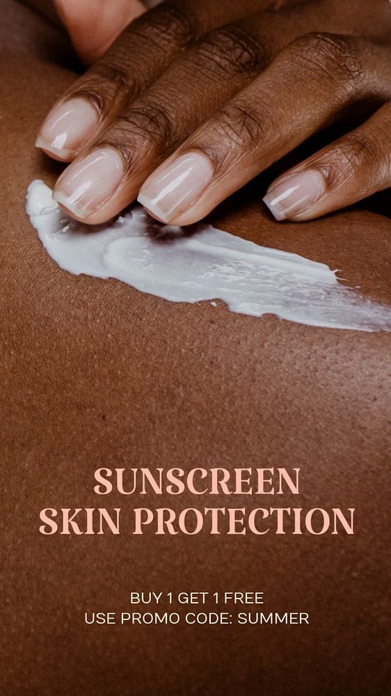 Sunscreen advertisement Instagram story template, editable text