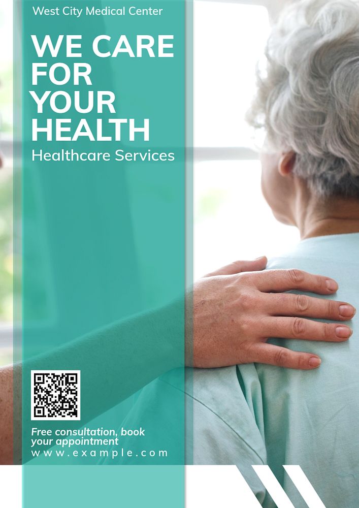 Healthcare services poster template, editable text and design