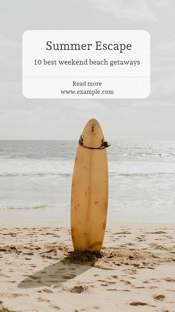 Summer escape  Instagram story template, editable text