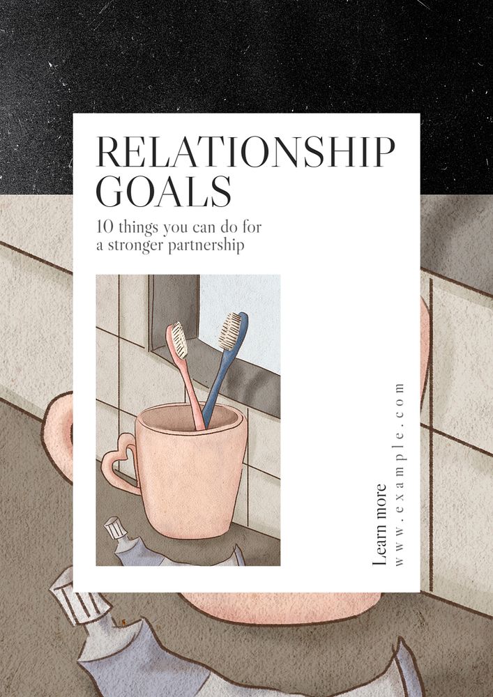 Relationship goals  poster template, editable text and design