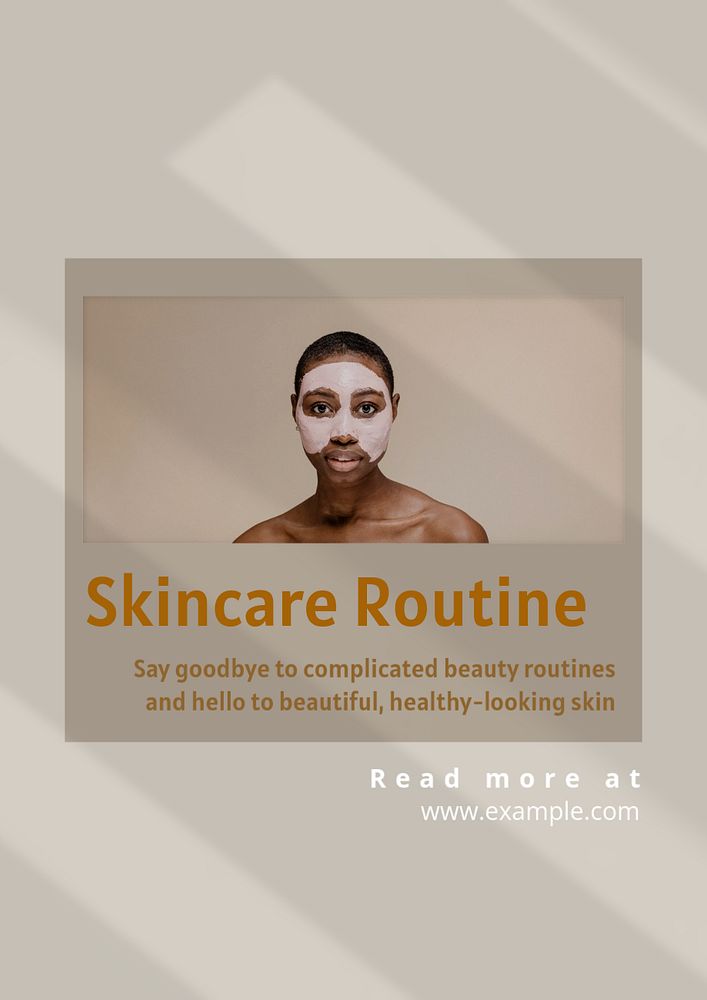 Skincare routine   poster template, editable text and design