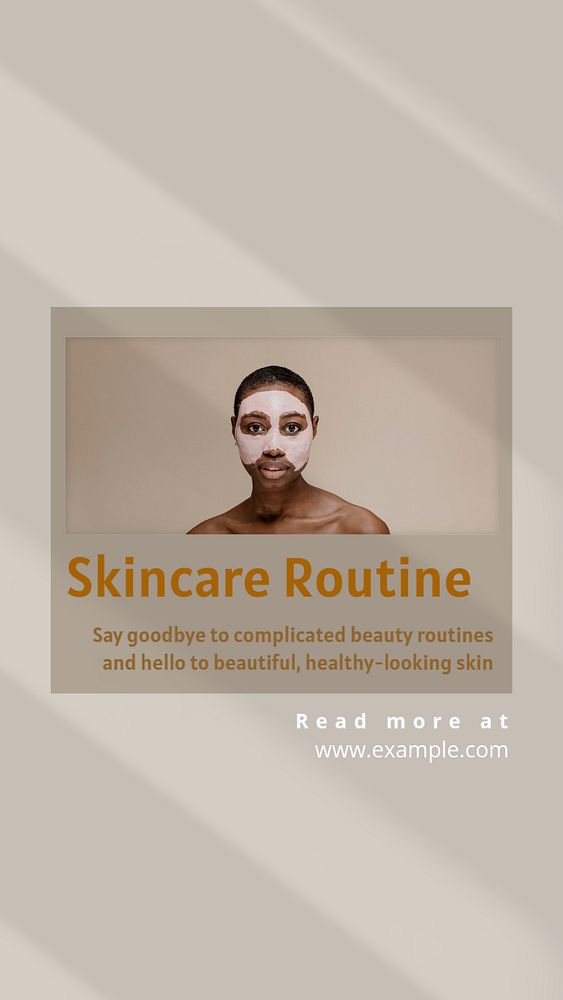 Skincare routine   Instagram story template, editable text