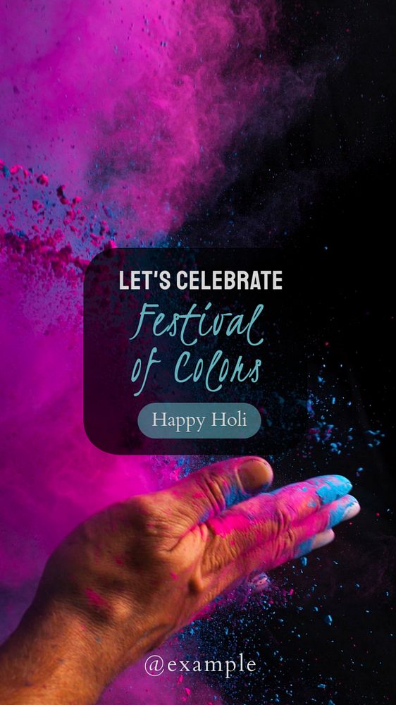 Holi festival  Instagram story template, editable text