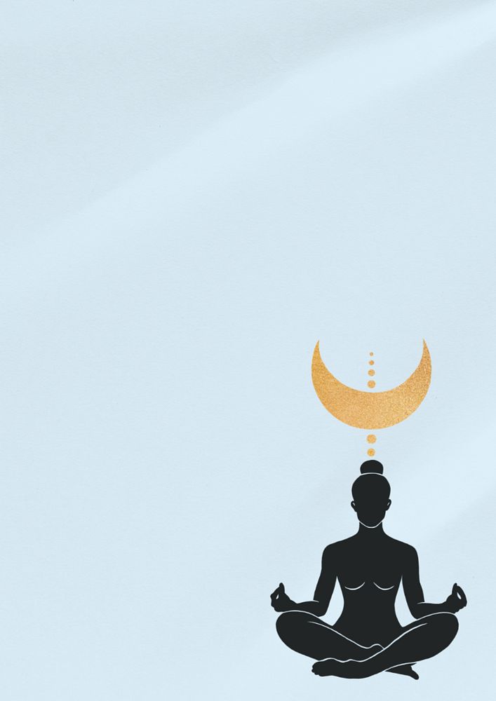 Meditation man, blue background, editable design