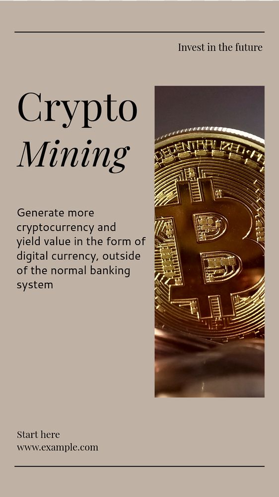 Crypto mining  Instagram story template, editable text