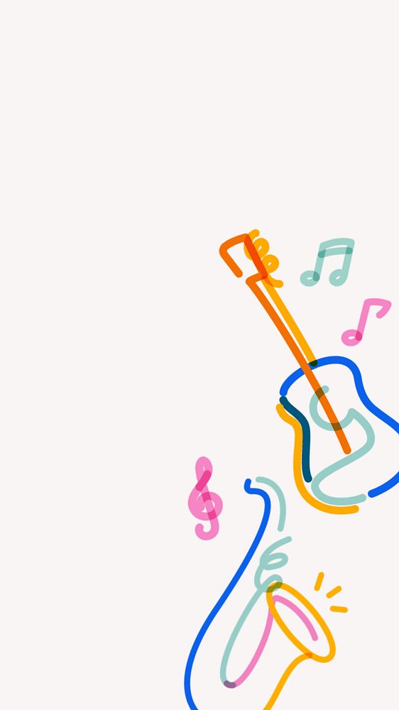 Music instruments border, white phone wallpaper, editable design