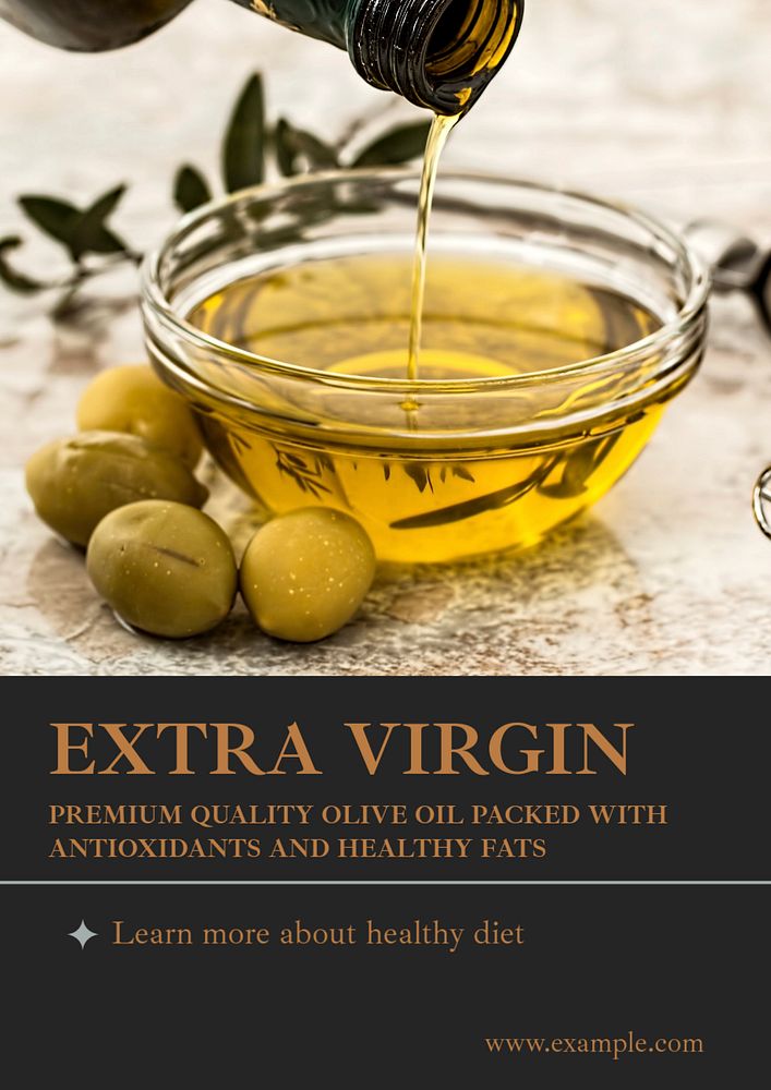 Extra virgin oil  poster template, editable text and design