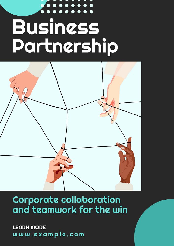 Business Partnership  poster template, editable text and design