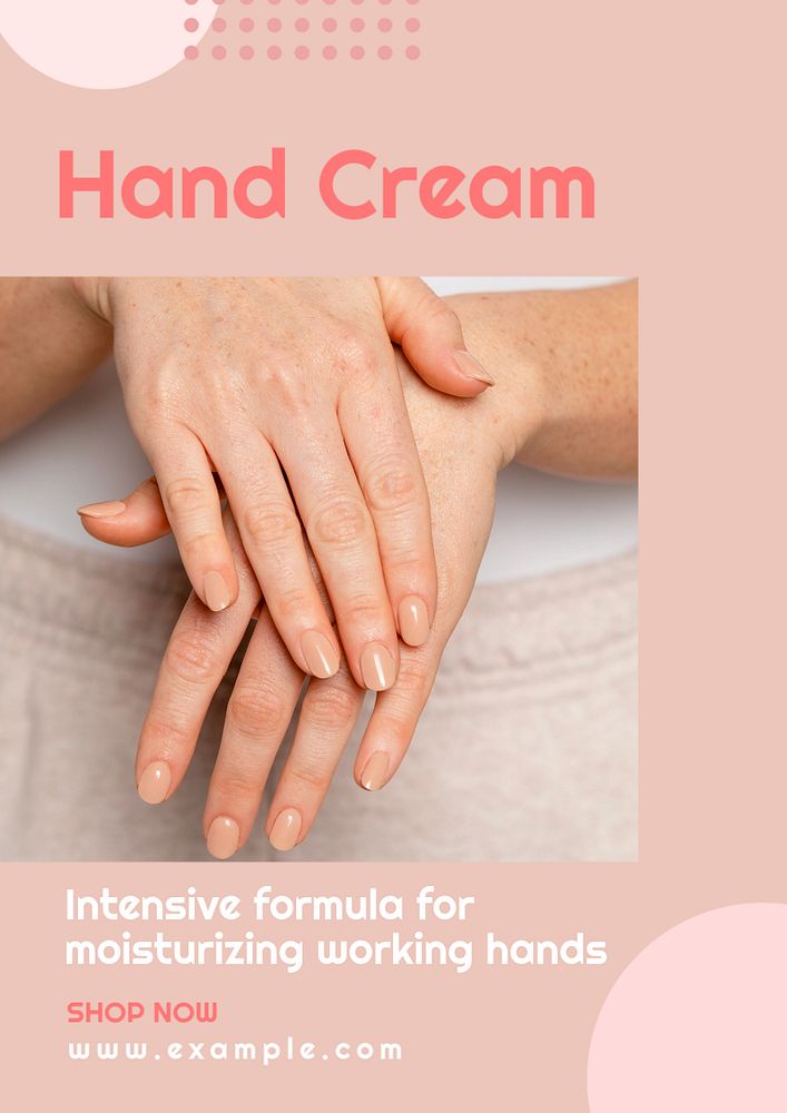 Hand cream  poster template, editable text and design