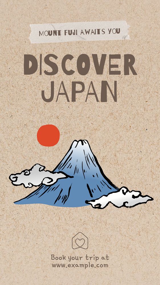 Japan  Instagram story template, editable text