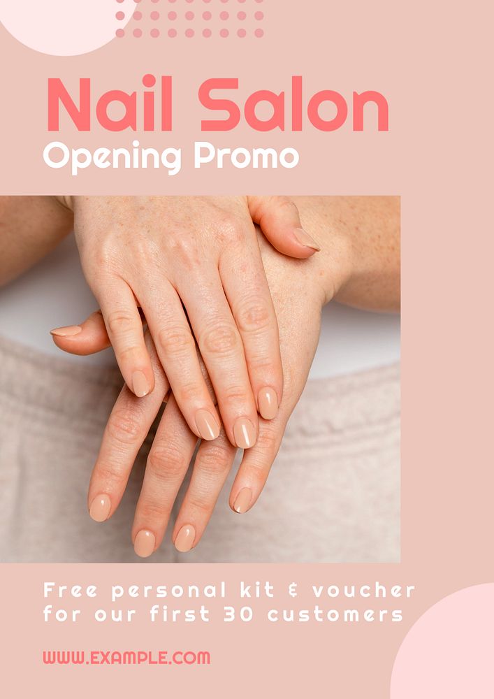 Nail salon  poster template, editable text and design