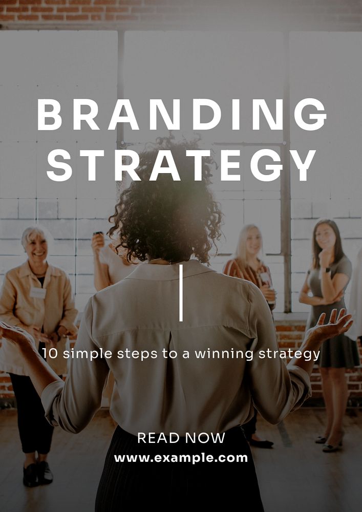 Branding strategy  poster template, editable text and design