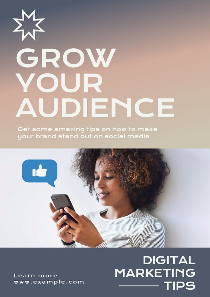 Audience strategy  poster template, editable text and design