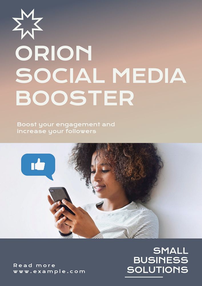 Social media booster  poster template, editable text and design