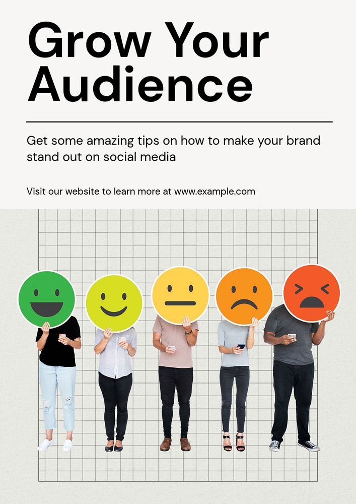 Audience strategy  poster template, editable text and design