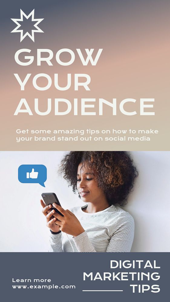 Audience strategy  Instagram story template, editable text