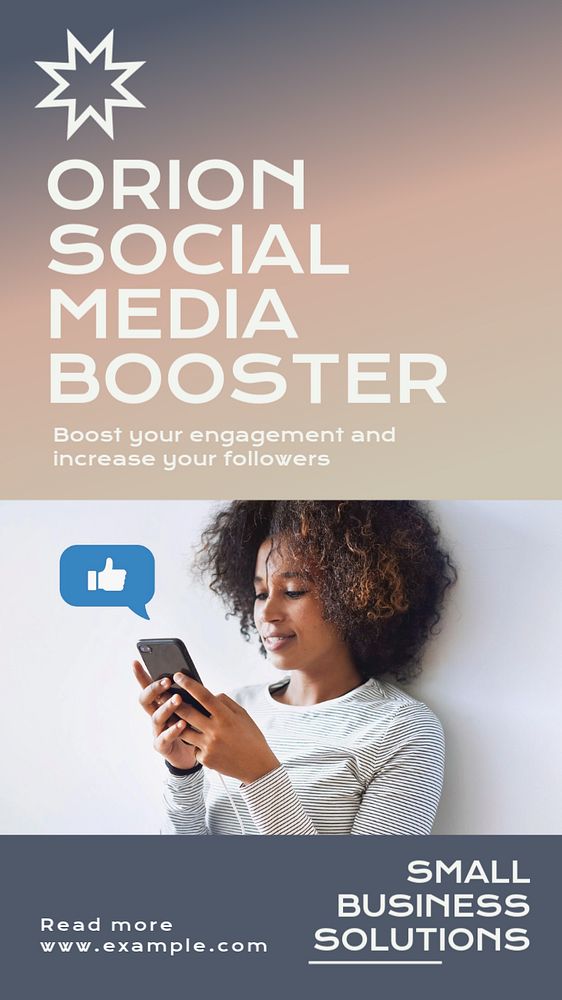 Social media booster  Instagram story template, editable text