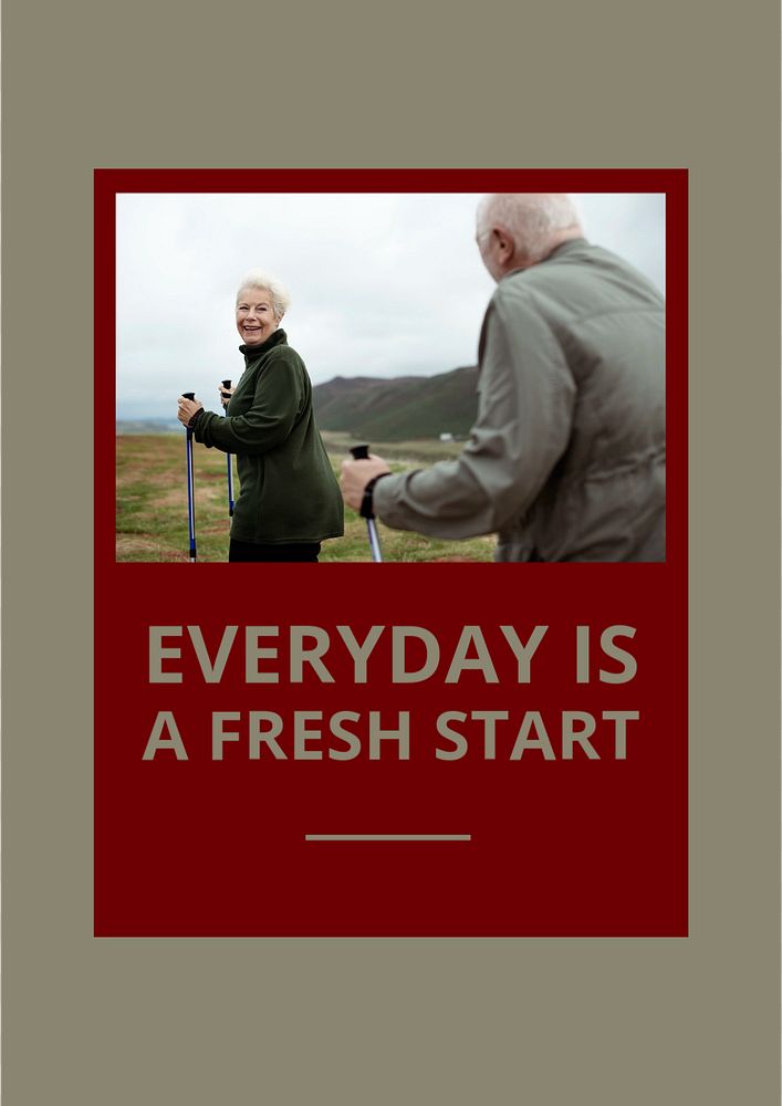 Fresh start poster template, editable text and design