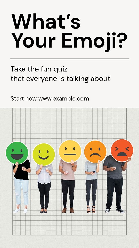 What's your emoji?  Instagram story template, editable text