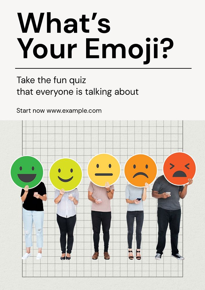 What's your emoji?  poster template, editable text and design