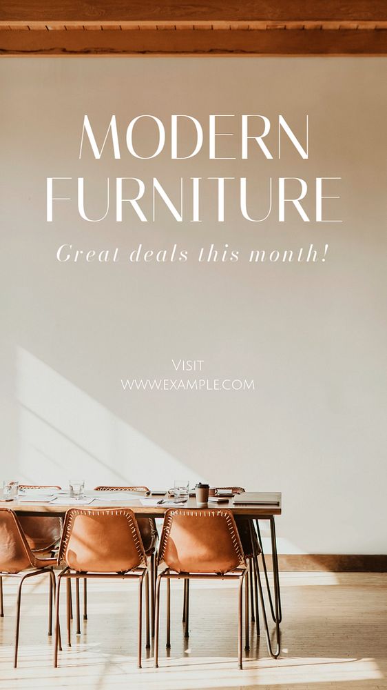 Modern furniture Instagram story template, editable text