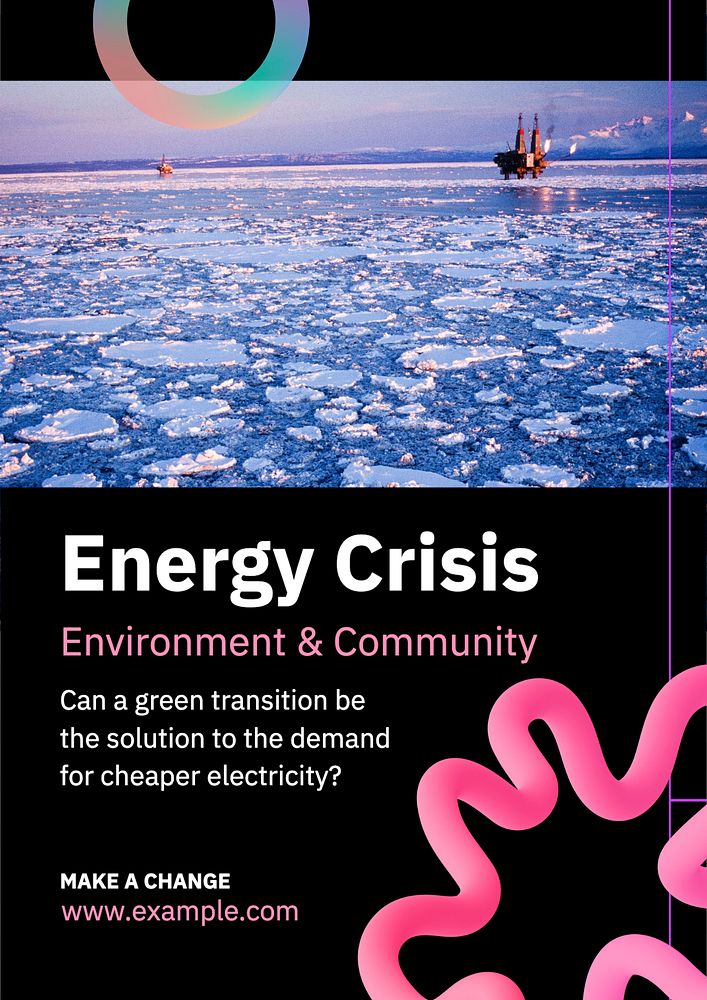 Energy crisis  poster template, editable text and design