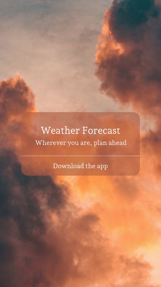 Weather forecast  Instagram story template, editable text