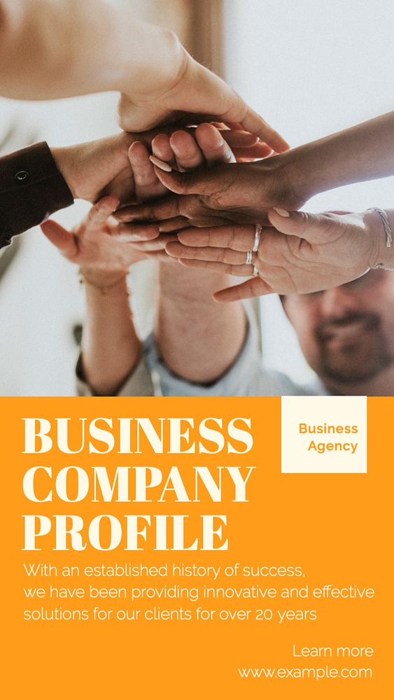 Business company profile Instagram story template, editable text