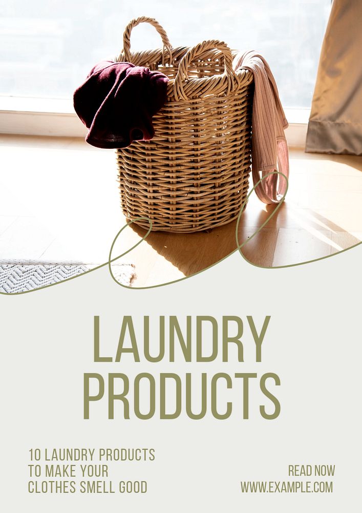 Laundry products  poster template, editable text and design