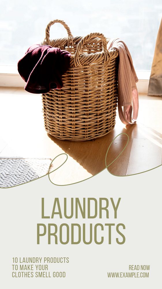 Laundry products  Instagram story template, editable text