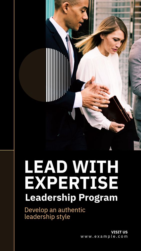 Lead with expertise Instagram story template, editable text