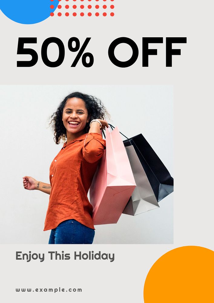 Holiday sale  poster template, editable text and design