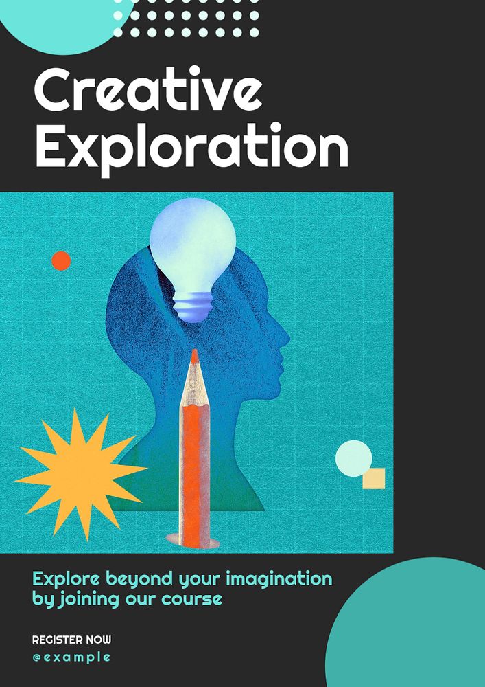 Creative exploration  poster template, editable text and design