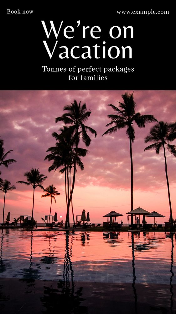 Vacation packages  Instagram story template, editable text