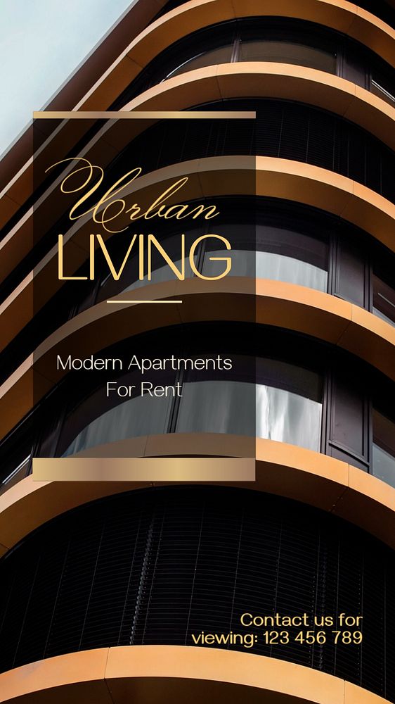 Apartment for rent  Instagram story template, editable text