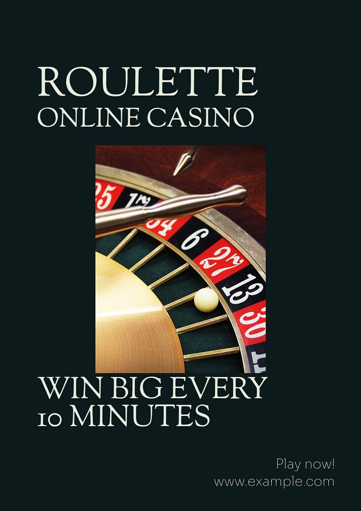 Online casino  poster template, editable text and design