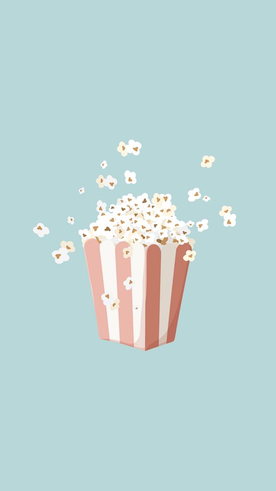 Movie popcorn mobile wallpaper, editable entertainment design