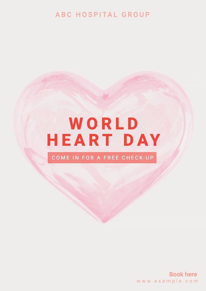 World heart day poster template, editable text and design