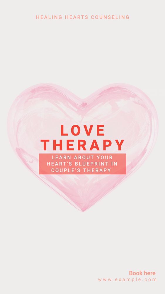 Love's therapy Instagram story template, editable text