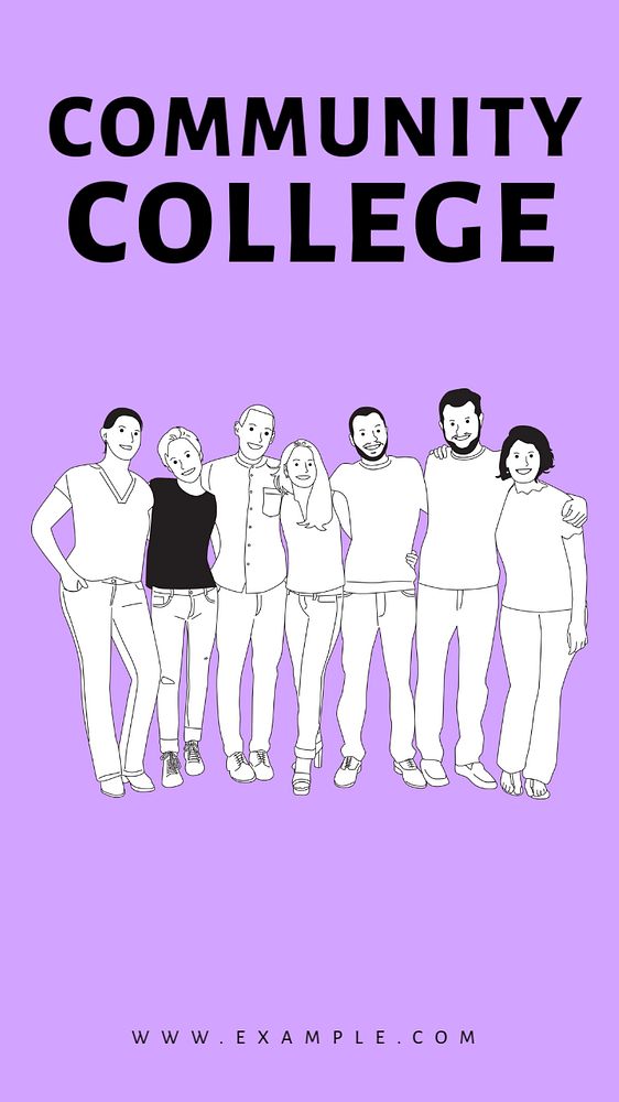 Community college  Instagram story template, editable text