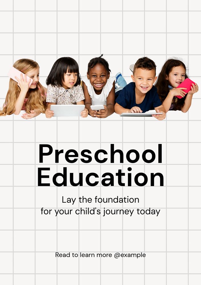 Preschool education  poster template, editable text and design