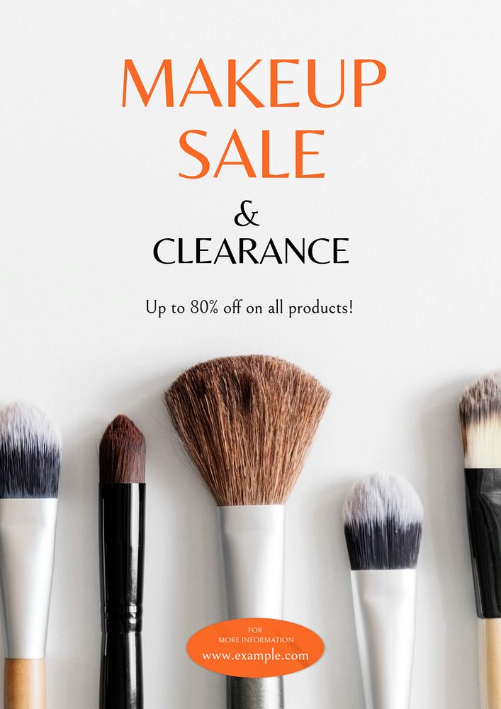 Makeup sale poster template, editable text and design