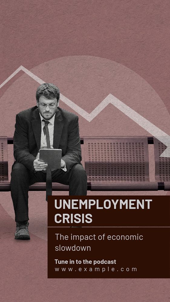 Unemployment crisis  Instagram story template, editable text