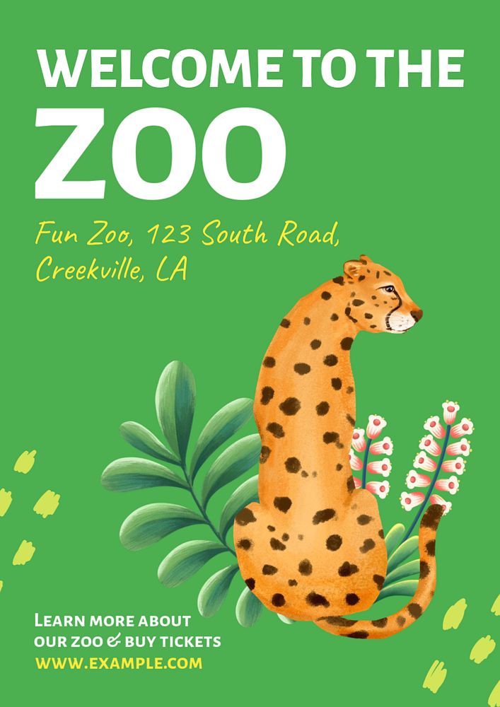 Zoo  poster template, editable text and design