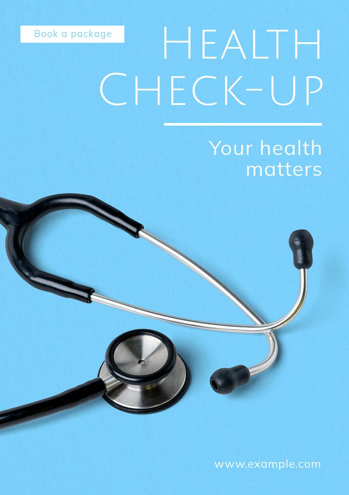 Health check-up poster template, editable text and design