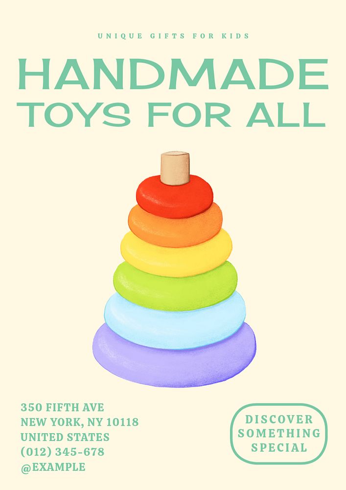 Handmade toys poster template, editable text and design