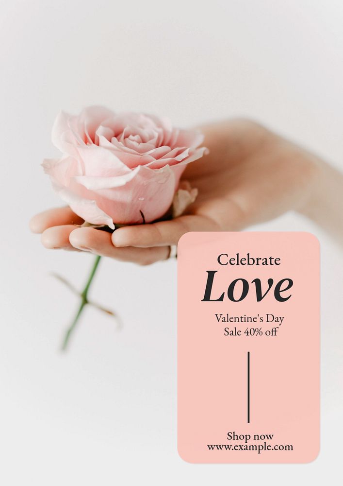 Celebrate love sale  poster template, editable text and design