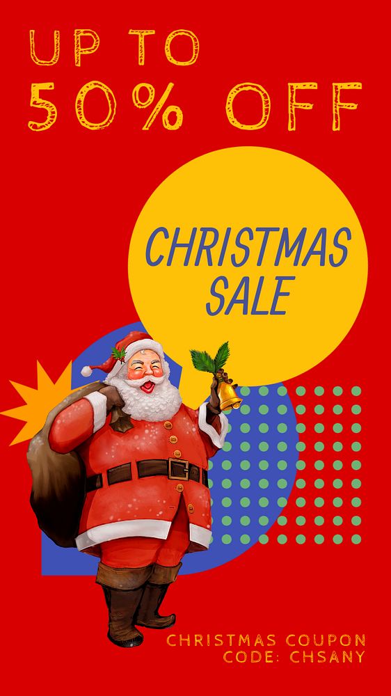 Christmas sale  Instagram story template, editable text