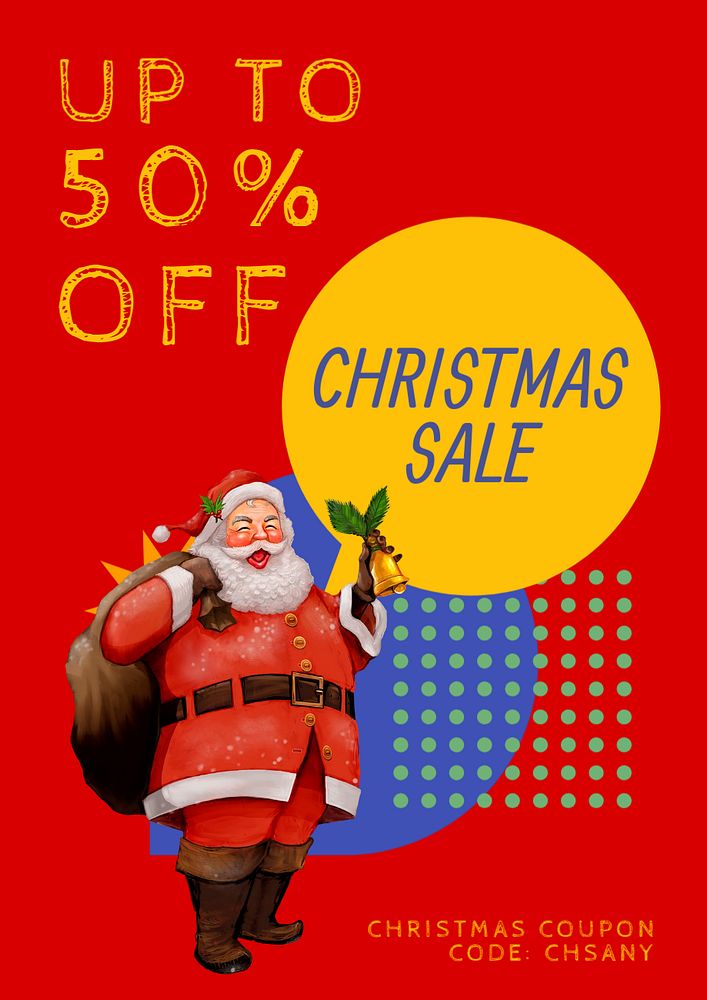 Christmas sale  poster template, editable text and design