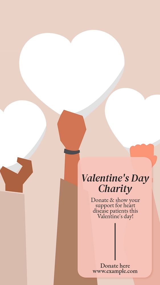 Valentine's charity  Instagram story template, editable text